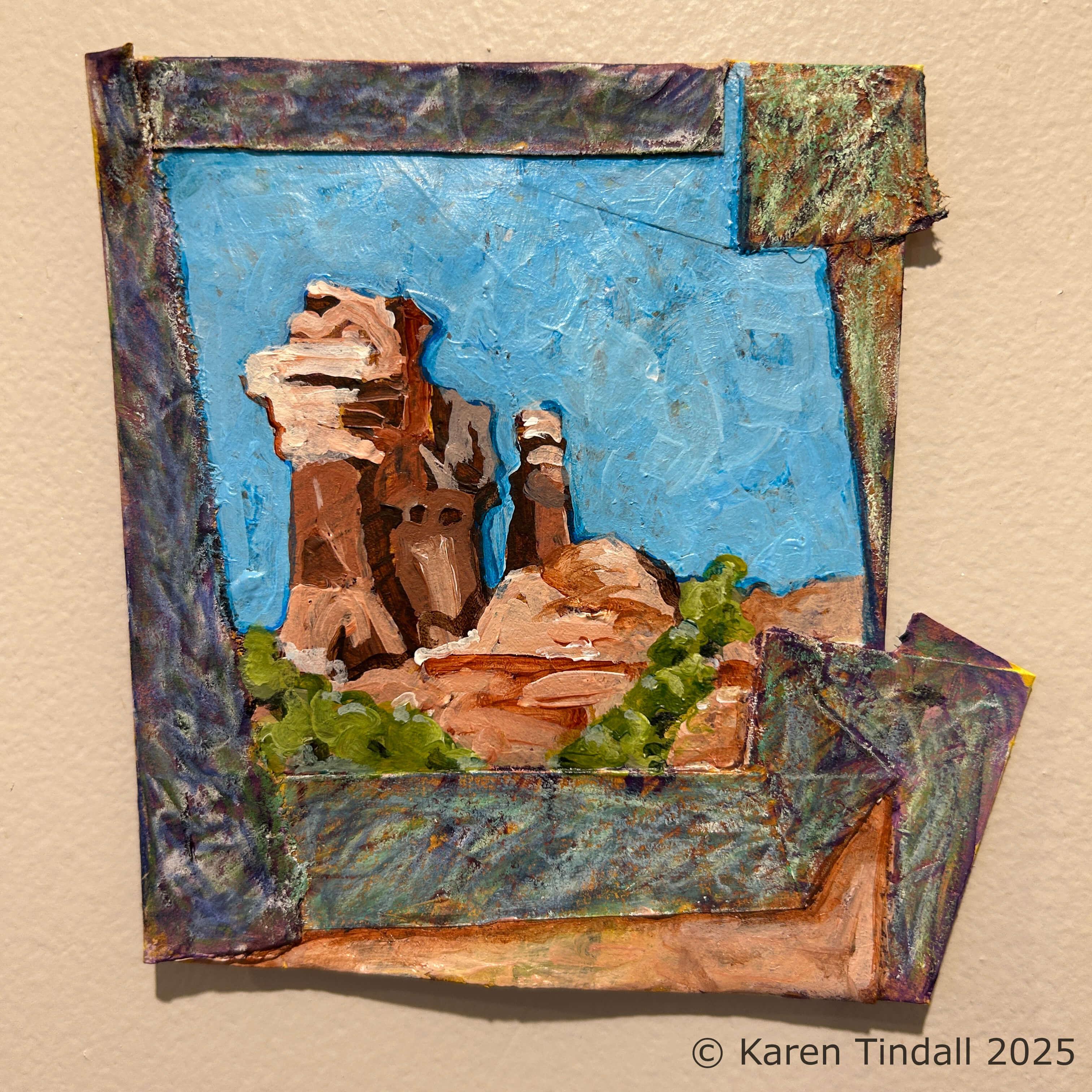 Arches4” x 4.5” Acrylic and prismacolor on paper