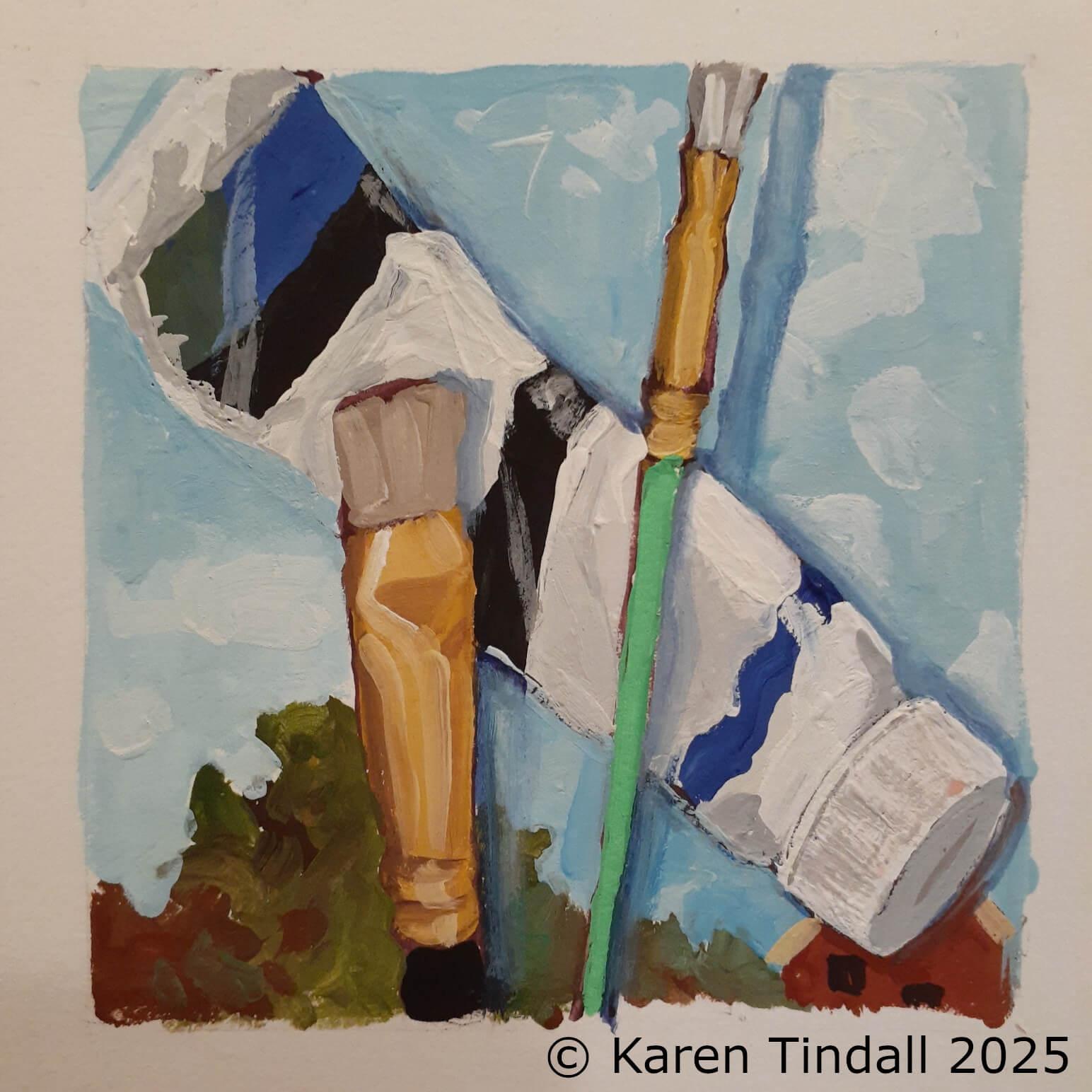 Blue4” x 4” Gouache on paper