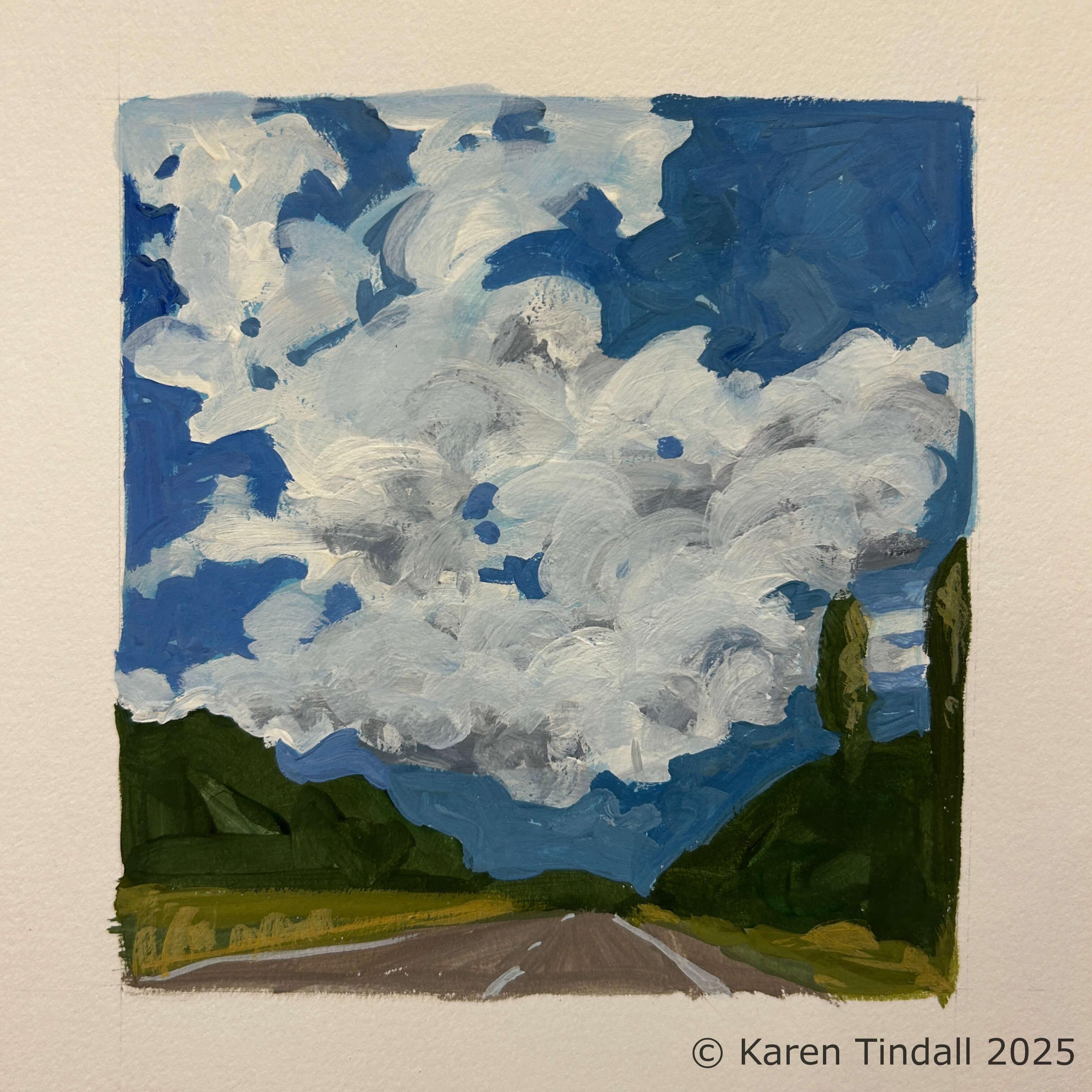 Cloudscape4.75” x 5” Gouache on paper