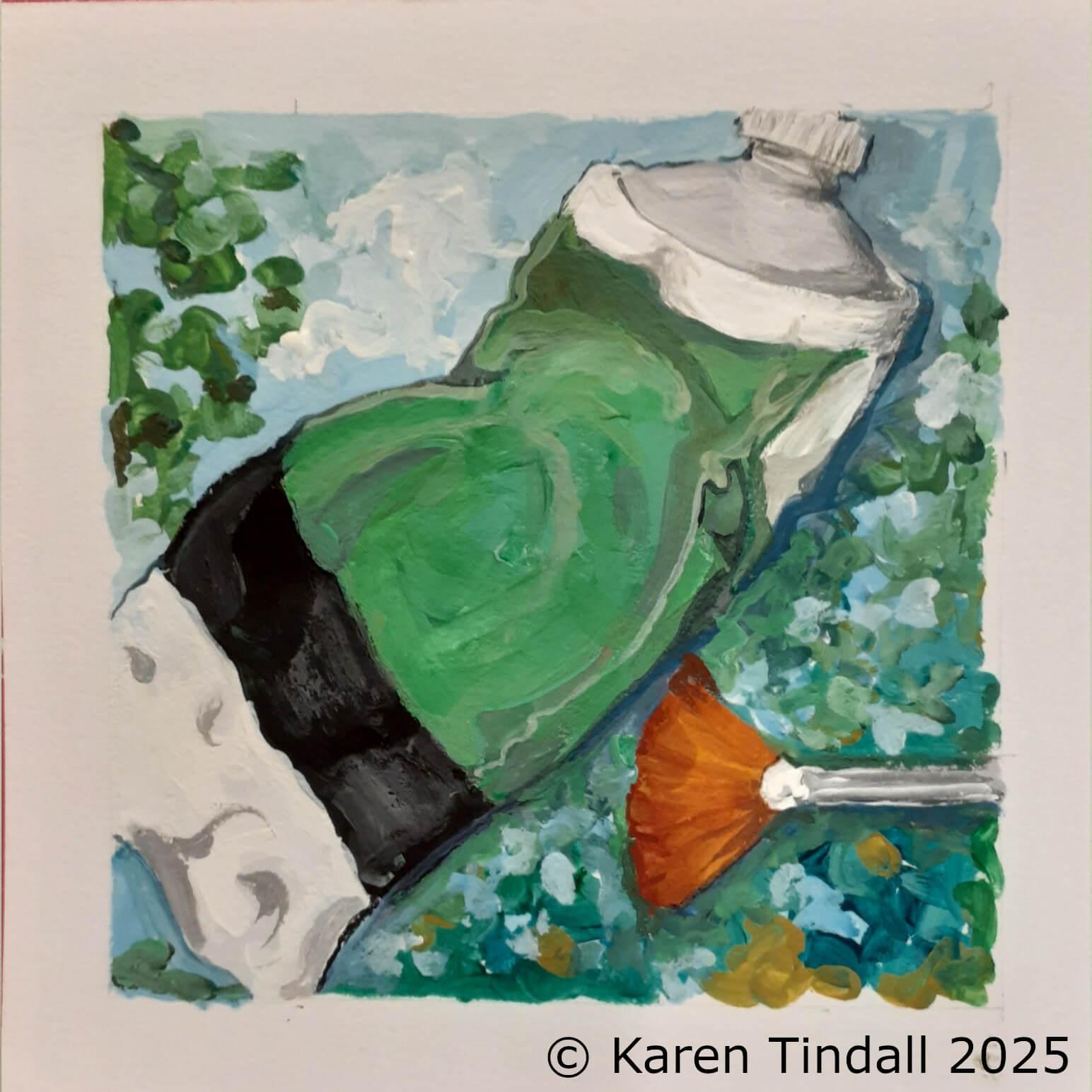 Green4” x 4” Gouache on paper