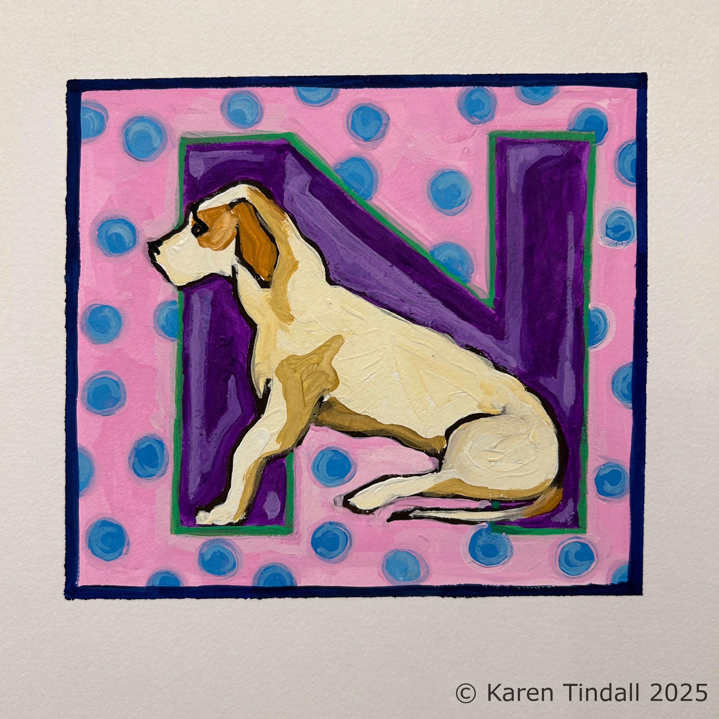 N - Letters from Jack5” x 5” Gouache on paper