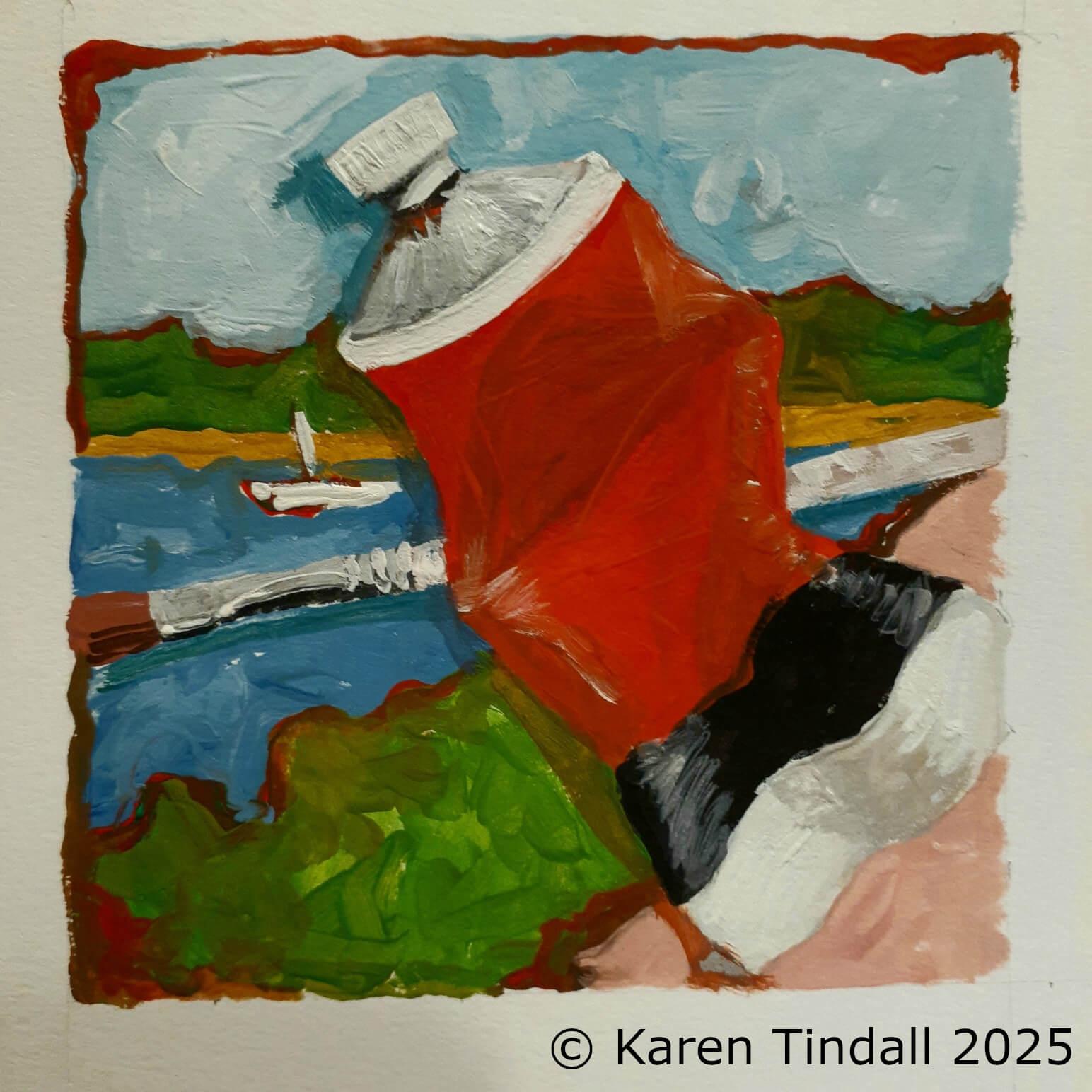 Red4” x 4” Gouache on paper