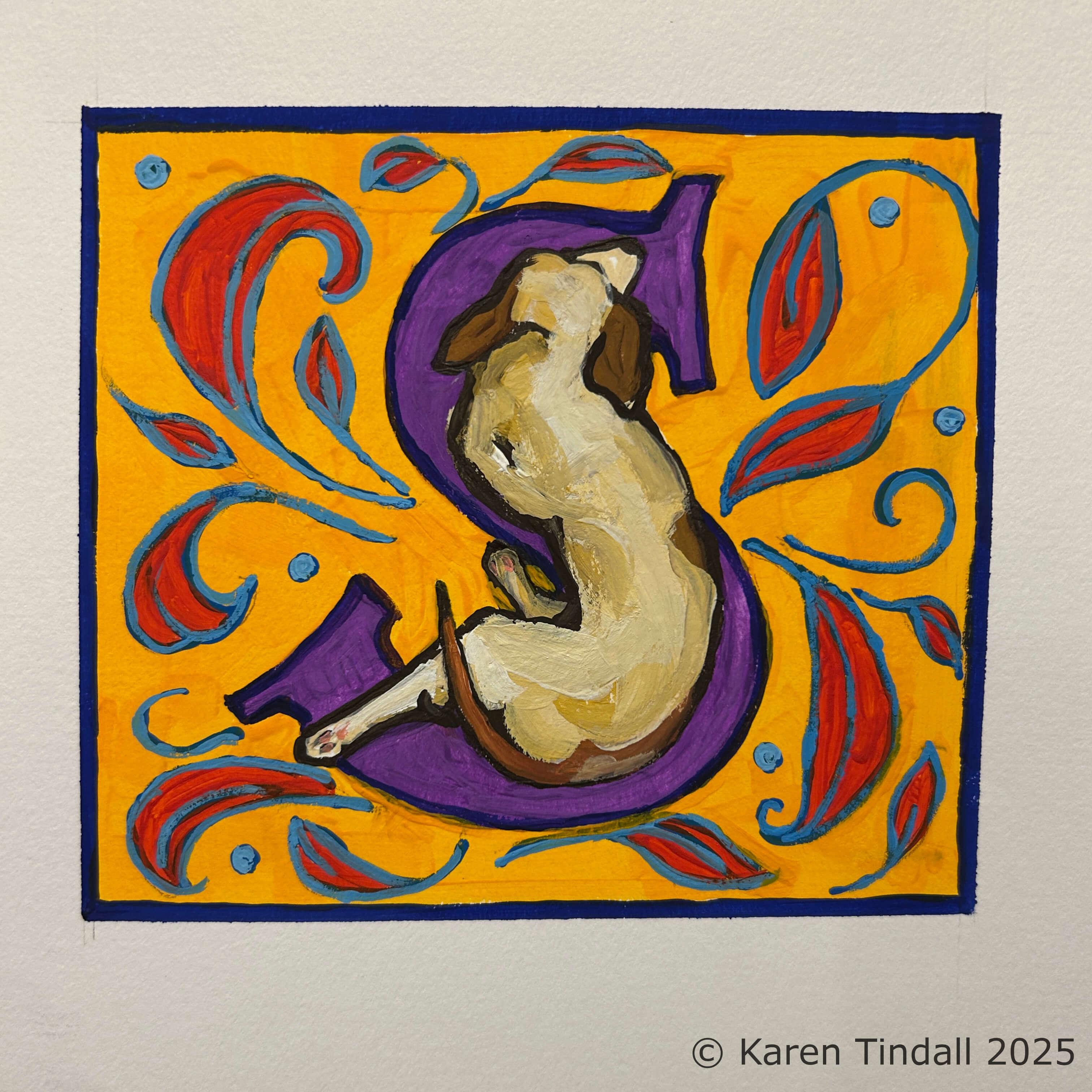 S - Letters from Jack5” x 5” Gouache on paper